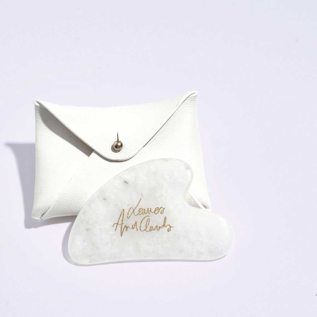 Gua sha de quartz blanc