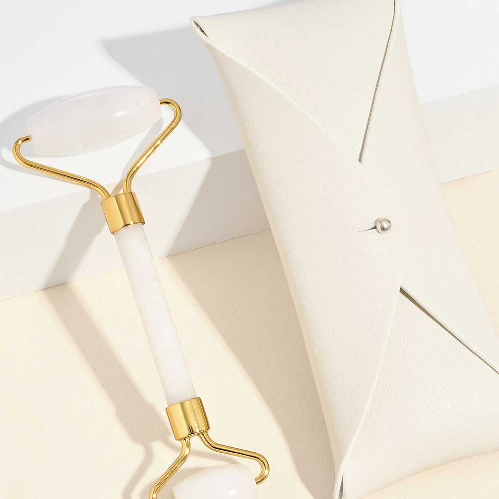 Rouleau de massage quartz blanc